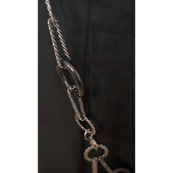 Gun Metal Black Acrylic Hoop Chain Link Belt Up to 48\